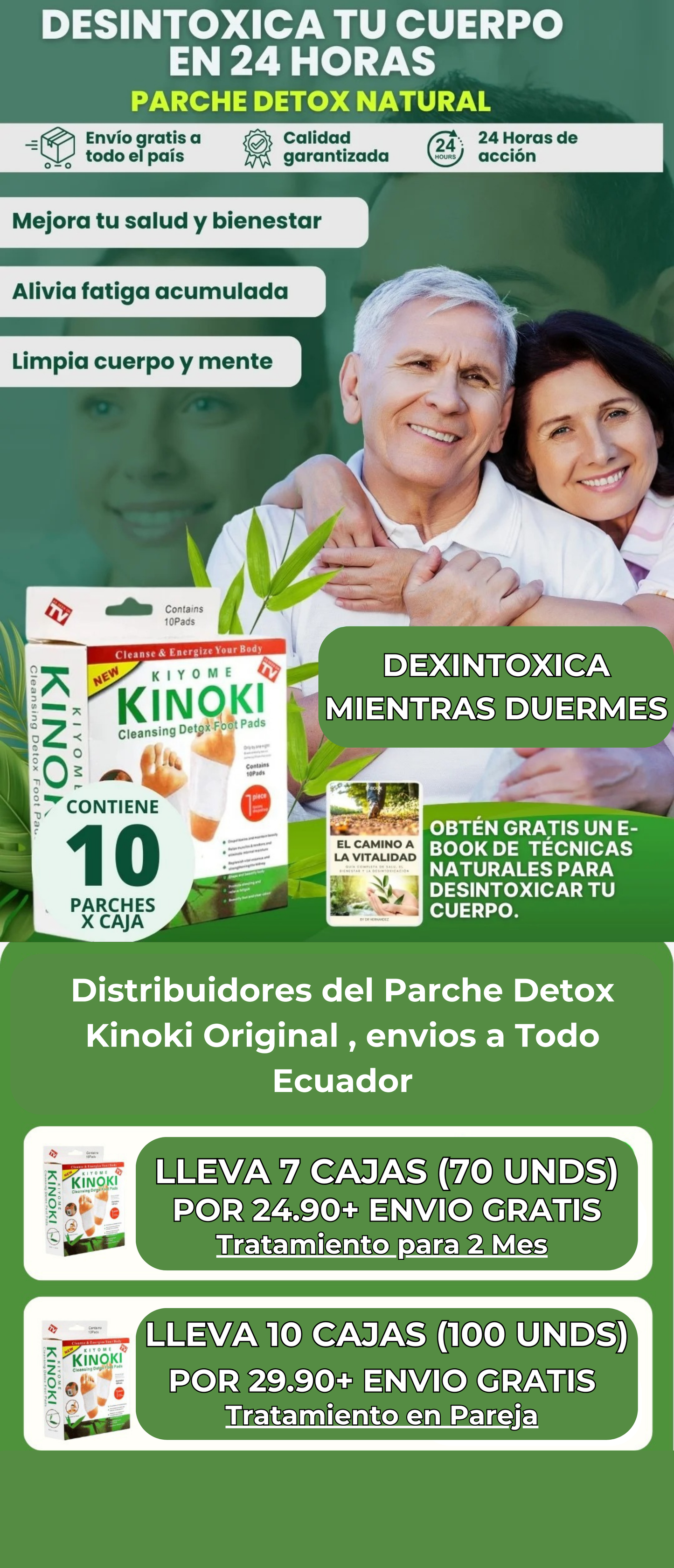 X10 cajas de parches detox bienestarina (10) 100 unidades